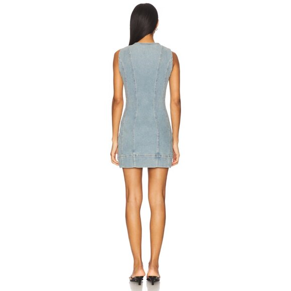 NEW NWT Good American Power Stretch Mini Dress Light Blue Wash Size Small - Picture 8 of 11